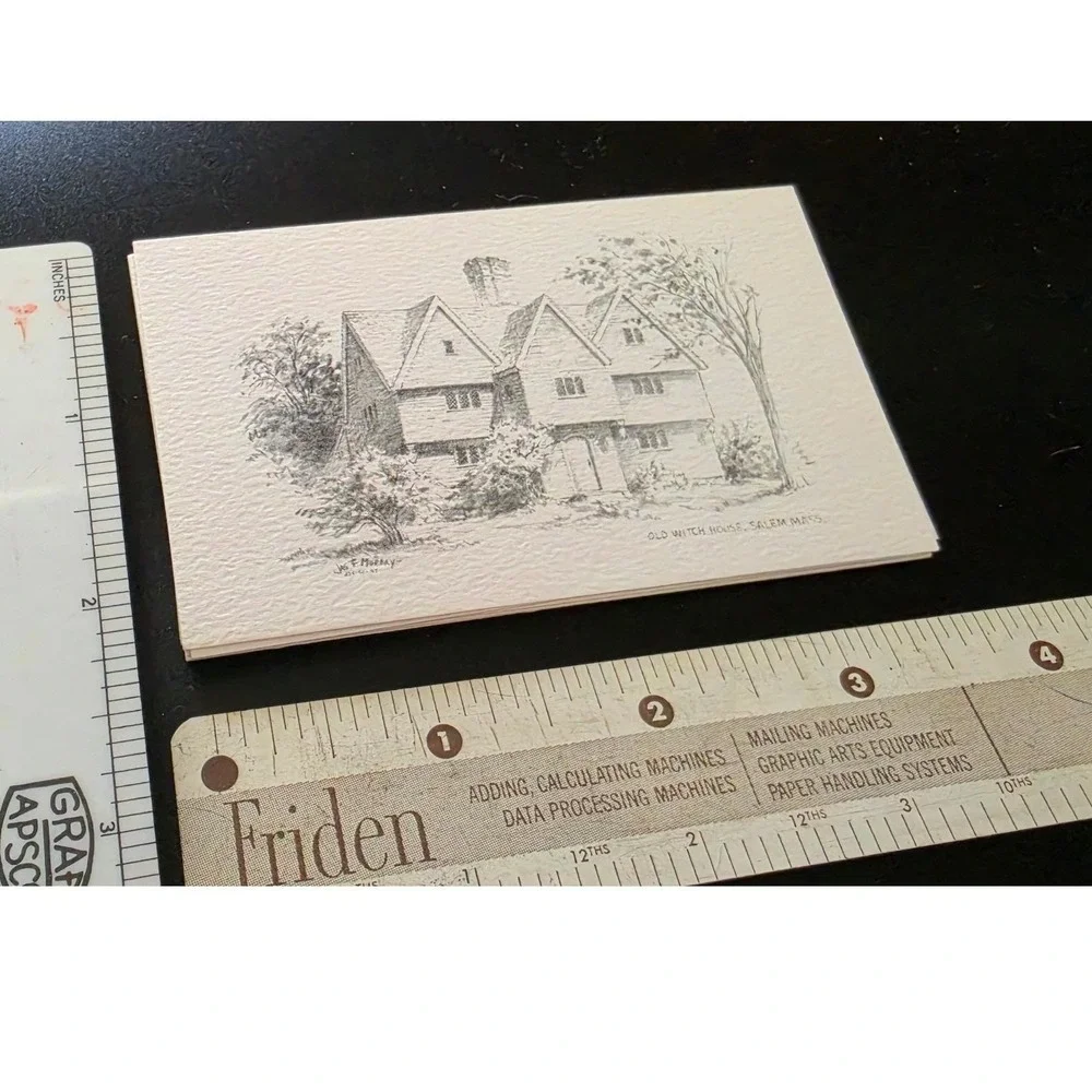 Mini VTG Souvenir of Massachusetts 12 Scenicard Sketches Curhan Co Salem Boston